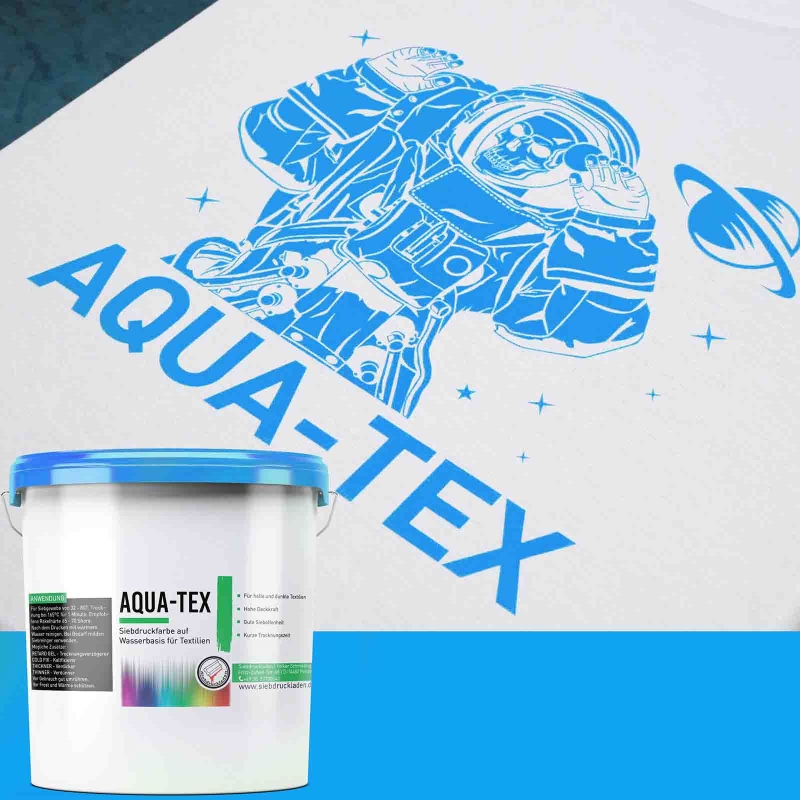 AQUA-TEX - HIMMELBLAU Wasserbasierte Siebdruckfarbe